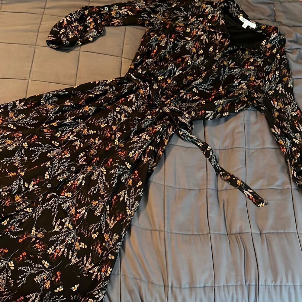 DR2 Fall Foliage Floral Shirtwaist dress